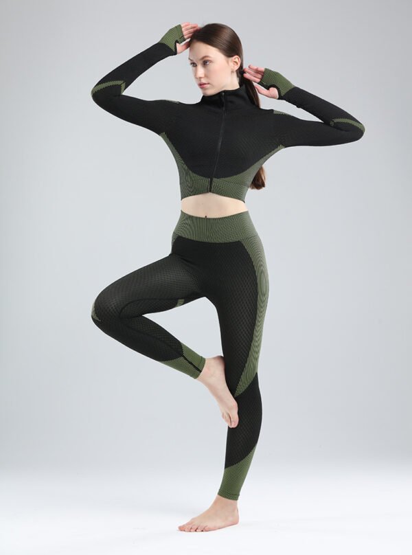 Women's European And American Sports High Waist Yoga Clothes Three-piece Suit