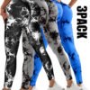 3f094094-f50c-48d6-aec1-cb34b48d59d8.jpg 3 Pack Women's Scrunch Workout Leggings, High Waisted Butt Lifting Tie-dye V Back Waist Seamless Gym Yoga Leggings, Workout Leggings For Women Jada Leggings