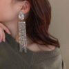 Women's Fashion Drops With Diamonds Long Tassel Earrings