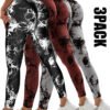 8725cbd0-b010-4183-915a-488cdd30322b.jpg 3 Pack Women's Scrunch Workout Leggings, High Waisted Butt Lifting Tie-dye V Back Waist Seamless Gym Yoga Leggings, Workout Leggings For Women Jada Leggings