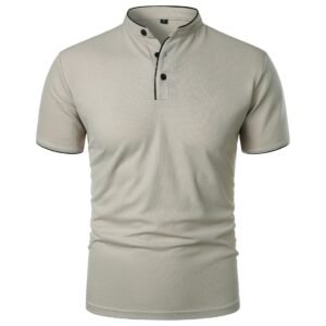 Men's Summer Solid Color Top Popular Short Sleeve Slim Fit European And American Short Sleeve
