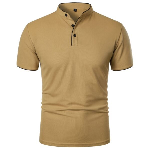Men's Summer Solid Color Top Popular Short Sleeve Slim Fit European And American Short Sleeve