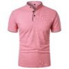 Men's Summer Solid Color Top Popular Short Sleeve Slim Fit European And American Short Sleeve